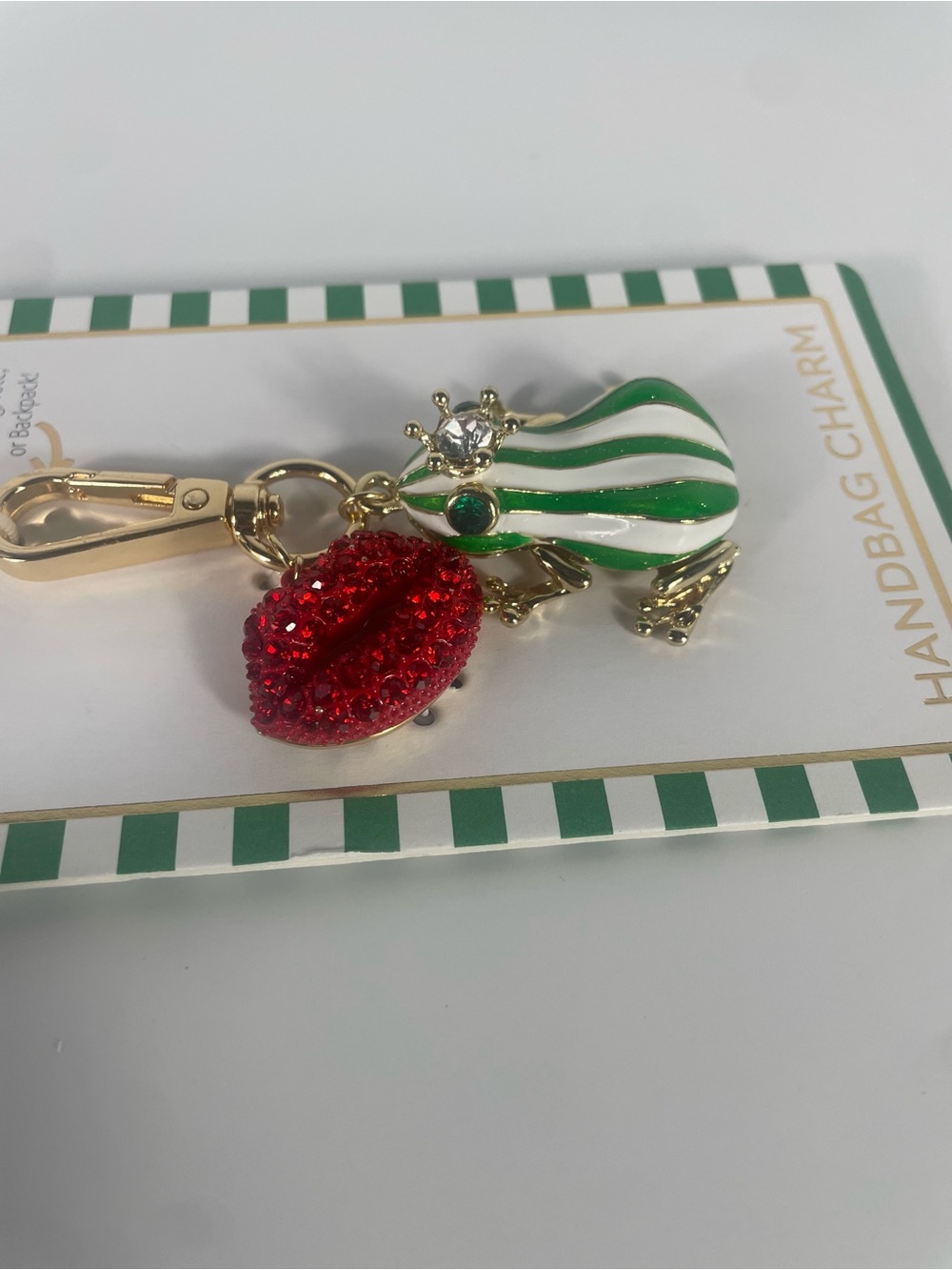 True to Form "Kissing a Frog Prince" Handbag Charm Keychain NWT - Picture 3 of 3